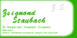zsigmond staubach business card
